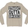 Straight Outta Don Bosco Men/Unisex Long Sleeve Sweatshirt in Sand Color