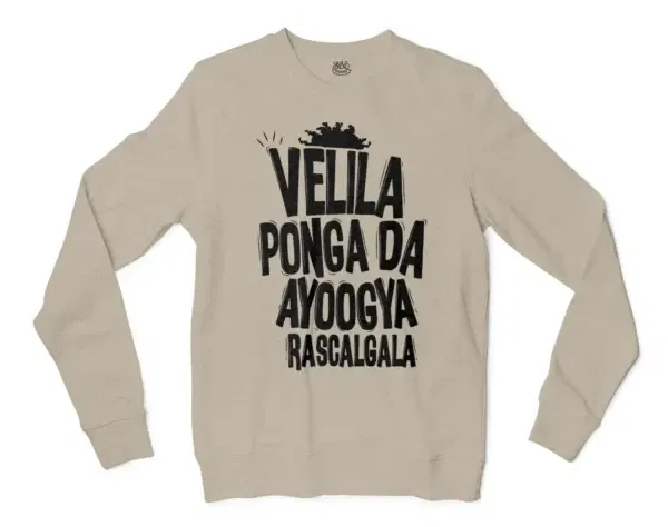 Velila Ponga Da Ayoogya Rascalgala Men/Unisex Long Sleeve T-Shirt in Sand Color