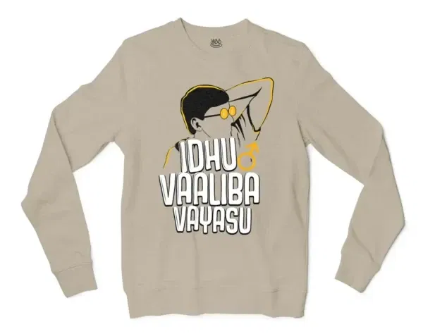 Idhu Vaaliba Vayasu Men/Unisex Long Sleeve T-Shirt in Sand Color