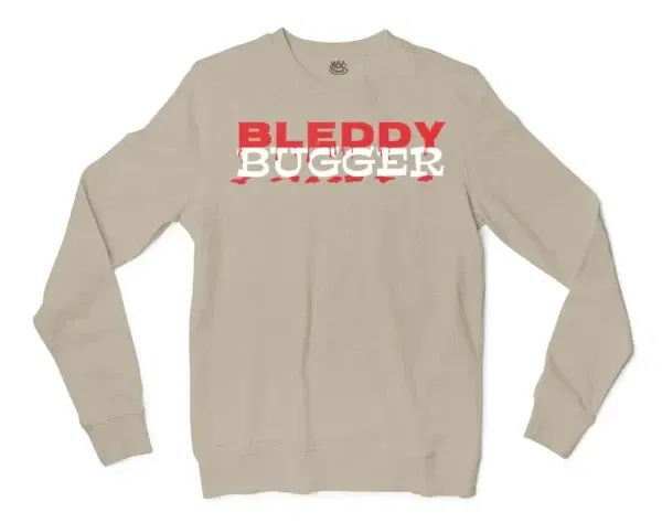 Bleddy Bugger Men/Unisex Long Sleeve Sweatshirt in Sand Color