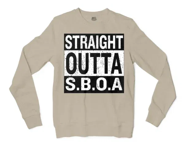 Straight Outta Sboa Men/Unisex Long Sleeve T-Shirt in Sand Color