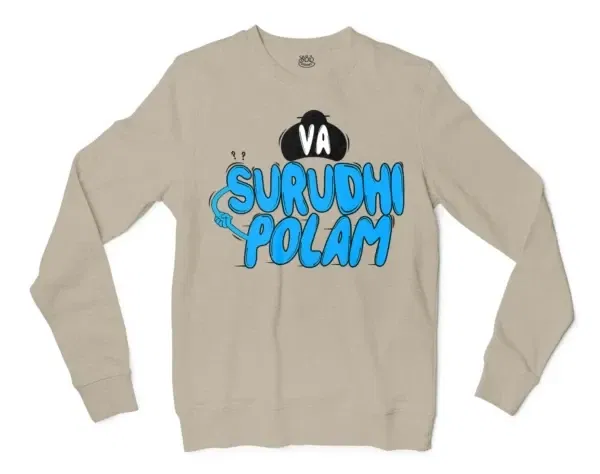 Va Surudhi Polam Men/Unisex Long Sleeve Sweatshirt in Sand Color