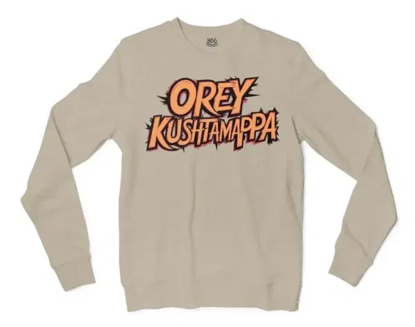 Ore Kushtamappa Men/Unisex Long Sleeve T-Shirt in Sand Color