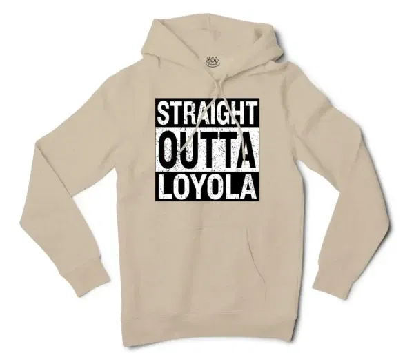 Straight Outta Loyola Men/Unisex Hoodie in Sandstone Color