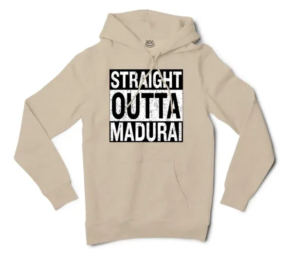 Straight Outta Madurai Men/Unisex Hoodie in Sandstone Color