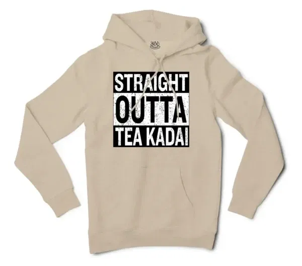 Straight Outta Tea Kadai Men/Unisex Hoodie in Sandstone Color