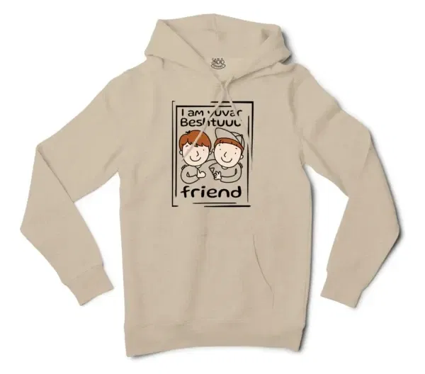 Iam Yuvar Best Friend Men/Unisex Hoodie in Sandstone Color