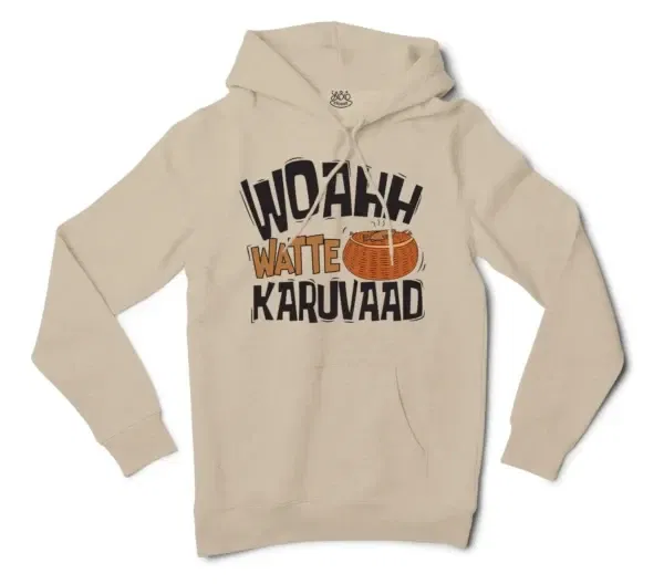 Woahh!! Watte Karuvaad Men/Unisex Hoodie in Sandstone Color