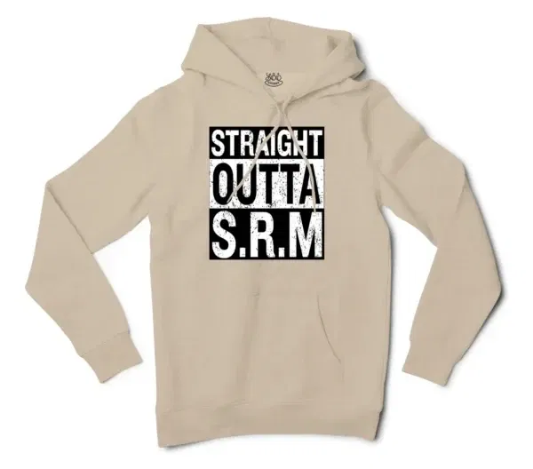 Straight Outta Srm University Men/Unisex Hoodie in Sandstone Color