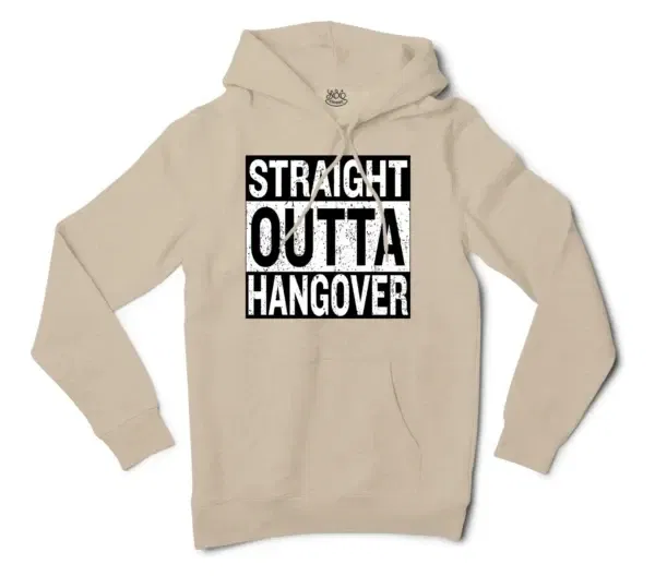 Straight Outta Hangover Men/Unisex Hoodie in Sandstone Color