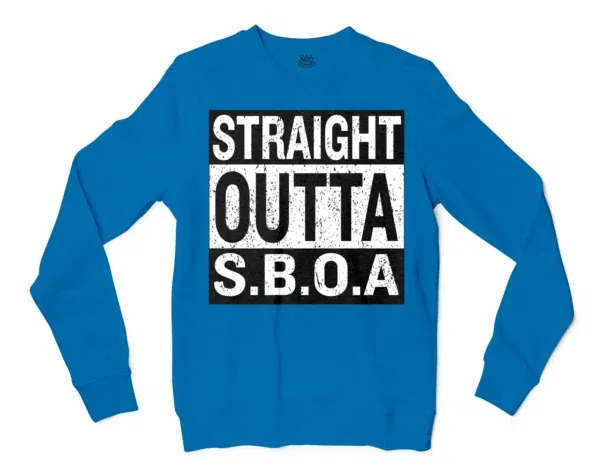 Straight Outta Sboa Men/Unisex Long Sleeve T-Shirt in Sapphire Color