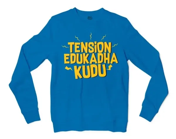 Tension Edukadha Kudu Men/Unisex Long Sleeve T-Shirt in Sapphire Color