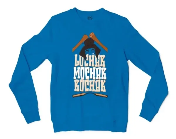 Lochak Mochak Kochak Men/Unisex Long Sleeve T-Shirt in Sapphire Color