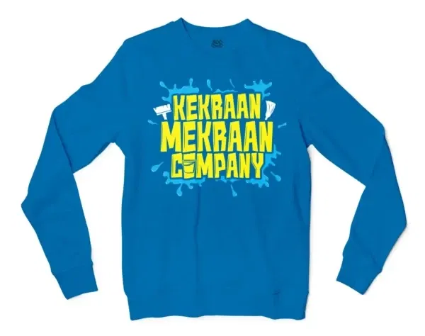 Kekraan Mekraan Company Men/Unisex Long Sleeve T-Shirt in Sapphire Color