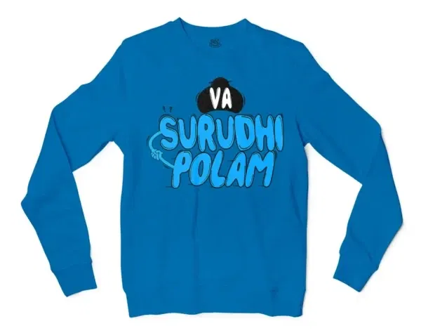 Va Surudhi Polam Men/Unisex Long Sleeve T-Shirt in Sapphire Color