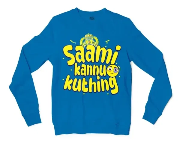 Saami Kannu Kuthing Men/Unisex Long Sleeve T-Shirt in Sapphire Color