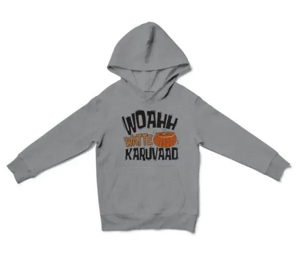 Woahh!! Watte Karuvaad Unisex Youth Hoodie in Sport Grey Color