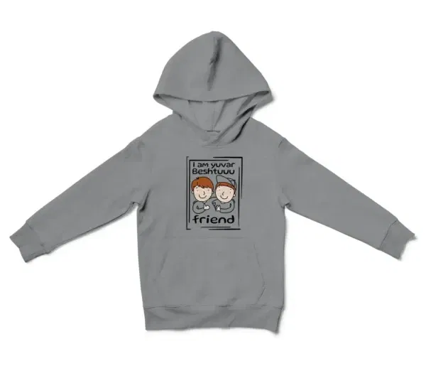 Iam Yuvar Best Friend Unisex Youth Hoodie in Sport Grey Color