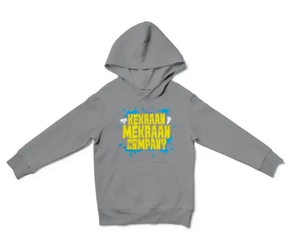 Kekraan Mekraan Company Unisex Youth Hoodie in Sport Grey Color