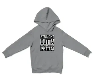 Straight Outta Kannamma Pettai Unisex Youth Hoodie in Sport Grey Color