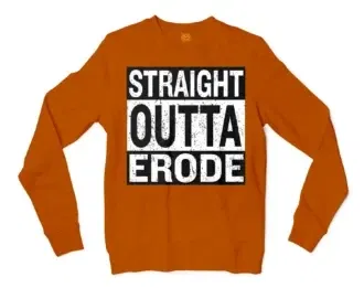 Straight Outta Erode Men/Unisex Long Sleeve T-Shirt in Texas Orange Color