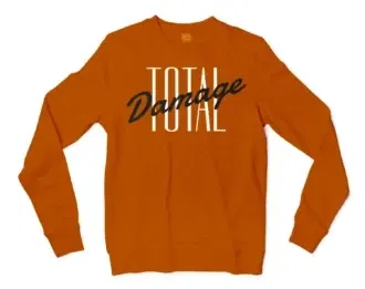 Total Damage Men/Unisex Long Sleeve T-Shirt in Texas Orange Color