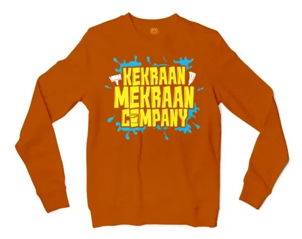 Kekraan Mekraan Company Men/Unisex Long Sleeve T-Shirt in Texas Orange Color