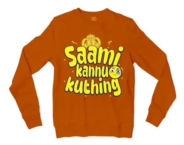 Saami Kannu Kuthing Men/Unisex Long Sleeve T-Shirt in Texas Orange Color