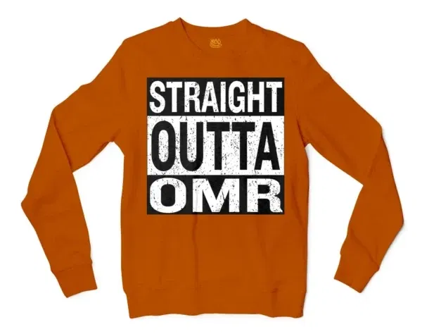 Straight Outta Omr Men/Unisex Long Sleeve T-Shirt in Texas Orange Color