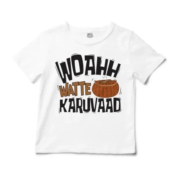 Woahh!! Watte Karuvaad Unisex Toddler T-Shirt in White Color