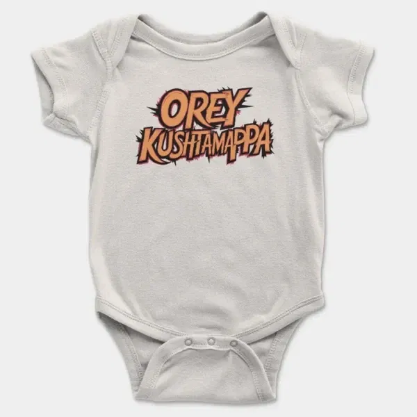 Ore Kushtamappa Short Sleeve Baby Onesie in White Color