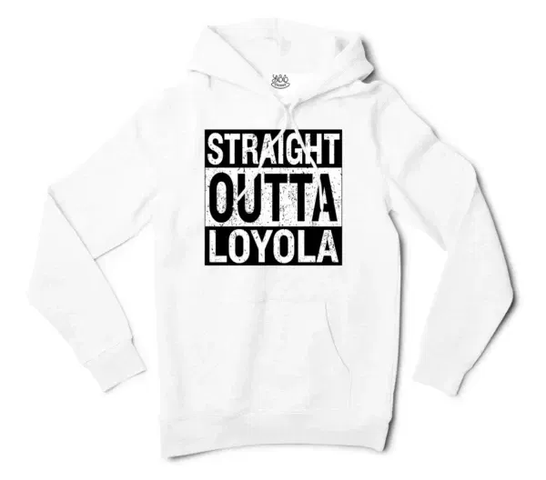 Straight Outta Loyola Men/Unisex Hoodie in White Color