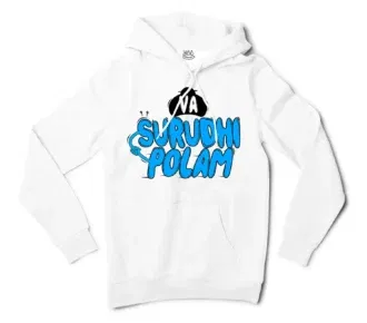 Va Surudhi Polam Men/Unisex Hoodie in White Color