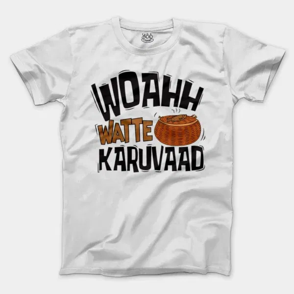 Woahh!! Watte Karuvaad Men/Unisex T-Shirt in White Color