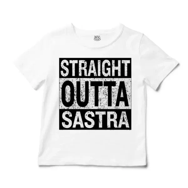 Straight Outta Sastra Unisex Toddler T-Shirt in White Color