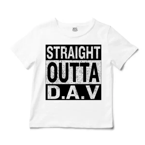 Straight Outta Dav Unisex Toddler T-Shirt in White Color