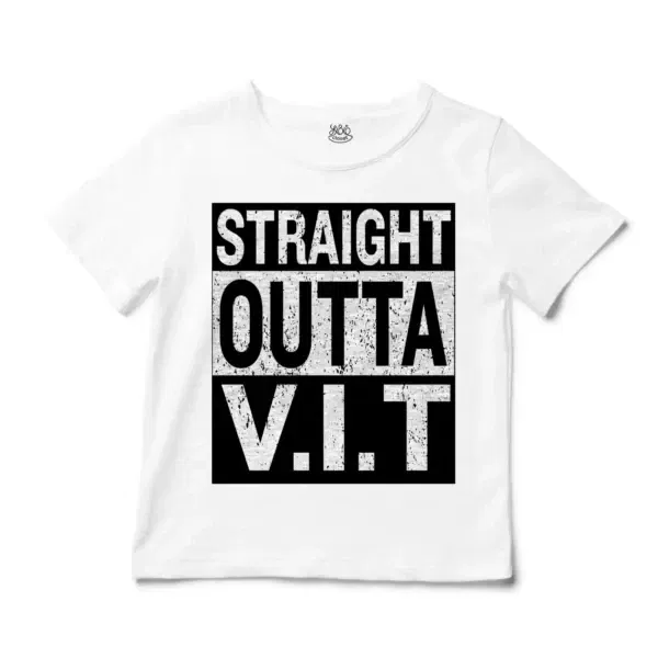 Straight Outta Vit Unisex Toddler T-Shirt in White Color