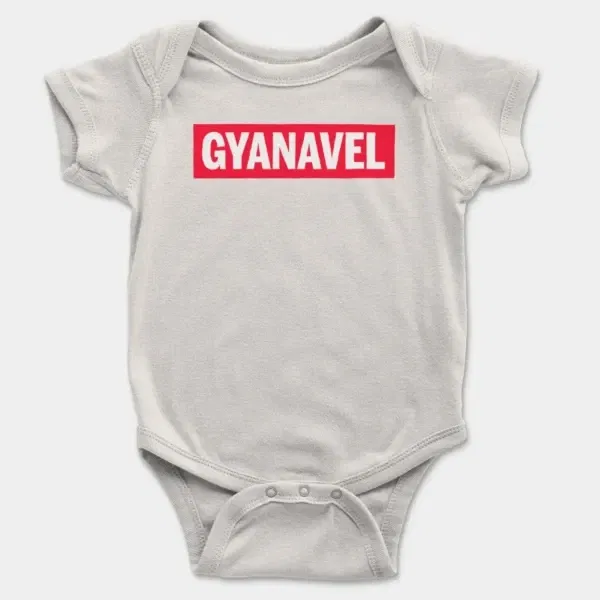 Gyanavel Short Sleeve Baby Onesie in White Color