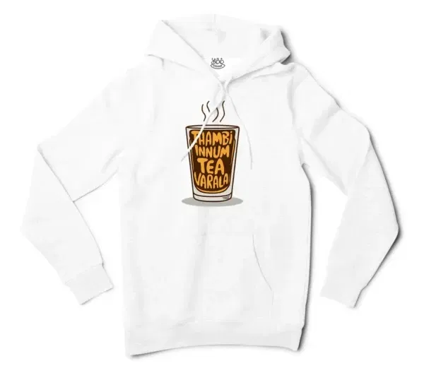 Thambi Innum Tea Varala Men/Unisex Hoodie in White Color