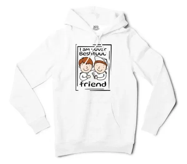 Iam Yuvar Best Friend Men/Unisex Hoodie in White Color