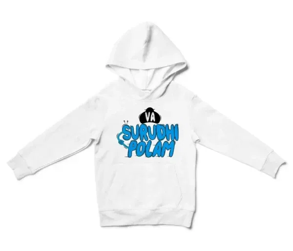 Va Surudhi Polam Unisex Youth Hoodie in White Color