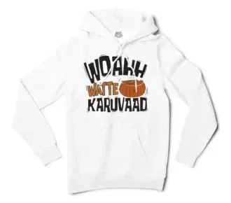 Woahh!! Watte Karuvaad Men/Unisex Hoodie in White Color