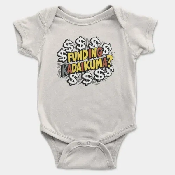 Funding Kadaikuma Short Sleeve Baby Onesie in White Color