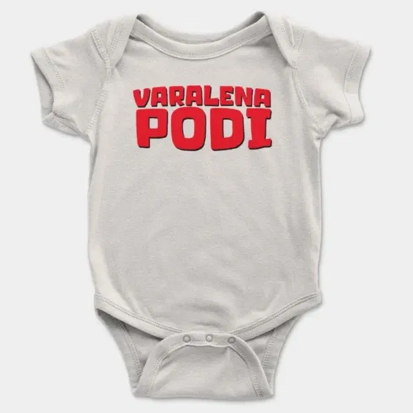 Varalena Podi Short Sleeve Baby Onesie in White Color