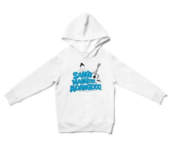 Sangi Mangiiiii….. Adangoooo Unisex Youth Hoodie in White Color