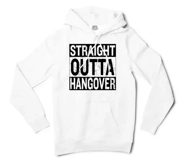 Straight Outta Hangover Men/Unisex Hoodie in White Color