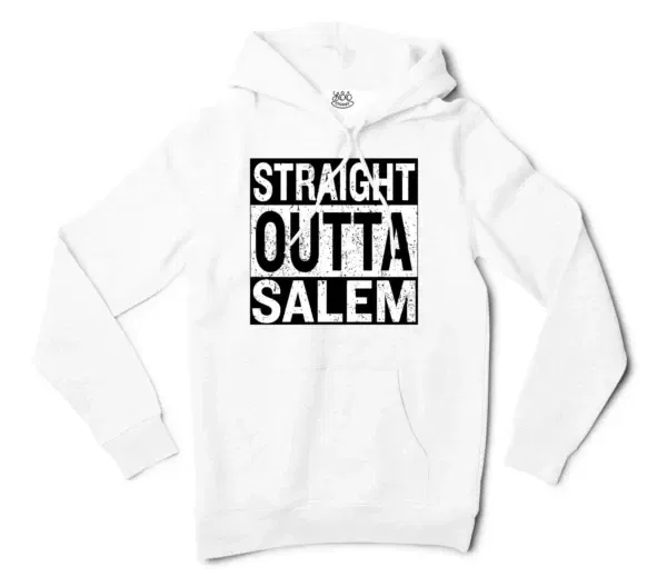 Straight Outta Salem Men/Unisex Hoodie in White Color