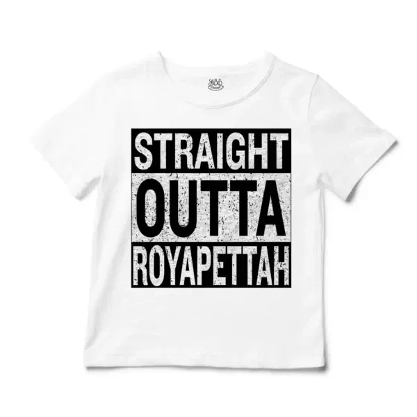 Straight Outta Royapettah Unisex Toddler T-Shirt in White Color