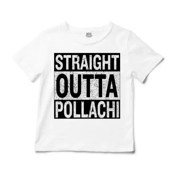 Straight Outta Pollachi Unisex Toddler T-Shirt in White Color