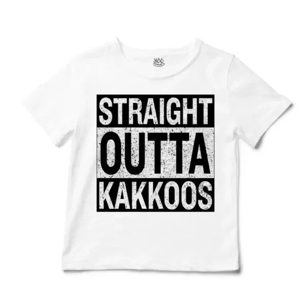 Straight Outta Kakkoos Unisex Toddler T-Shirt in White Color